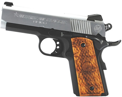 American Classic Amigo 1911 Semi-Auto Handgun ACA45DT, 45 ACP, 3.5 in, Wood Grip, 2 Tone Finish