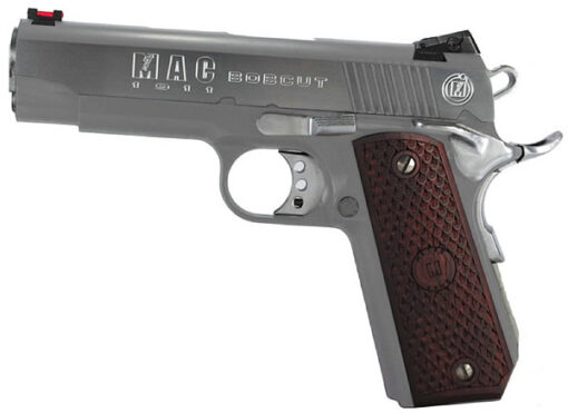 MetroArms 1911 Bobcut Pistol M19BC45C, 45 ACP, 4.25 in, Aluminum w/MAC logo Grip, Stainless Finish