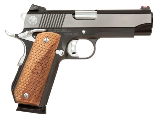 MetroArms 1911 Bobcut Pistol M19BC45BC, 45 ACP, 4.25", Hardwood w/MAC Logo Grips, Black Chrome Finish