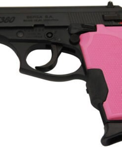 Bersa Thunder 380 Pistol w/Crimson Laser T380MCTP, 380 Automatic Colt Pistol, 3.5 in, Pink Grip, Black Finish