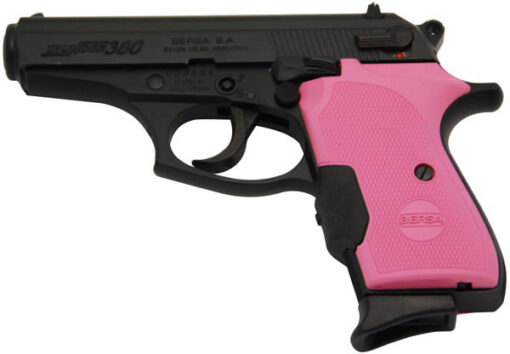 Bersa Thunder 380 Pistol w/Crimson Laser T380MCTP, 380 Automatic Colt Pistol, 3.5 in, Pink Grip, Black Finish